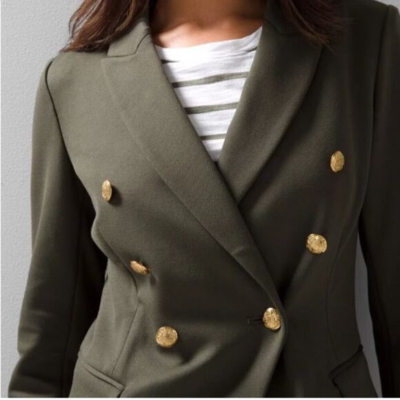 White House Black Market WHBM® Studio Blazer Sergeant/Olive - Picture 5 of 5
